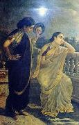 Raja Ravi Varma Ladies in the Moonlight oil on canvas